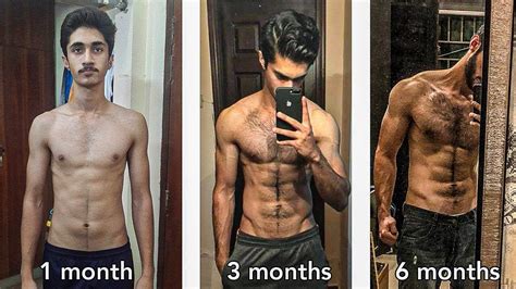 6 month skinny to muscular transformation|Six Month Body Transformation